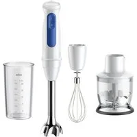 Braun Stabmixer MultiQuick 3 MQ30202M - 2 Geschwindigkeiten, weiß, 900 W, Extra Mahlklinge, 350 ml Zerkleinerer, Schneebesen, Spülmaschinenfest