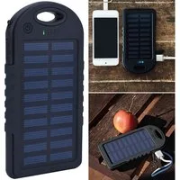 Casativo Solar Ladegerät 4000mAh Powerbank mit Taschenlampe Outdoor Akku Solar Powerbank, 157g Outdoor-Powerbank mit stoßfesten Gummi-Bumpern