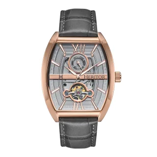 Montre automatique Heritor Masterson semi-squelette avec bracelet en cuir