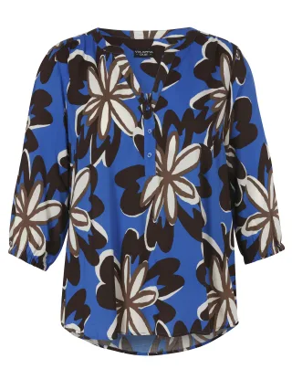 VIA APPIA DUE - Tunika V-Ausschnitt 3/4 Arm Druck cobalt multicolor - Gr. - 52