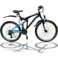 Talson Mountainbike 24 Zoll Fahrrad mit, 21 Gang Shimano, Kettenschaltung, mit Beleuchtung nach StVZO und Vollfederung Schwarz