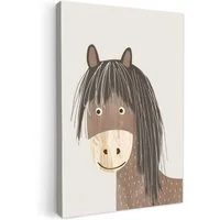 OneMillionCanvasses® Leinwandbild Pferd - Tiere - Pastellfarben - Pferde, Fotodruck (1 St), Kinderzimmer Deko, Mädchen und Jungen Bilder 20x30 cm