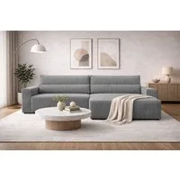 MOEBLO Ecksofa aus Cord DENVER L, Ottomane beidseitig montierbar Couch Cord für Wohnzimmer Schlafsofa Sofagarnitur Sofa Eckcouch L-Form Cordstoff - 290x85x200cm, mit Schlaffunktion und Bettkasten