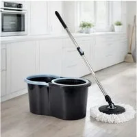 Koopman Bodenwischer-Set 14 L Bodenreiniger Mikrofaser, (Set, 2-St., Packung), 2 Fächer, 14 Liter, 360° drehbar, Teleskopstiel