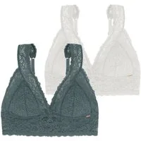 Dorina Bralette Lana (2er Pack) ohne Bügel, florale Spitze, breites Unterbrustband