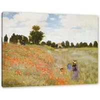 Pixxprint Leinwandbild Claude Monet - Mohnfeld II, Claude Monet - Mohnfeld II (1 St), Leinwandbild fertig bespannt, inkl. Zackenaufhänger