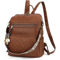 TAN.TOMI Cityrucksack Damen Rucksack Wasserdicht Anti-Diebstahl PU Mode Reisen, klein Handtasche Schultertasche 2 in 1 für Reise Outdoor