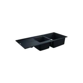 Grohe K400 Komposit-Einbauspüle 31643AP0 1160x500mm, 1,5 Becken mit Abtropffläche, granit schwarz