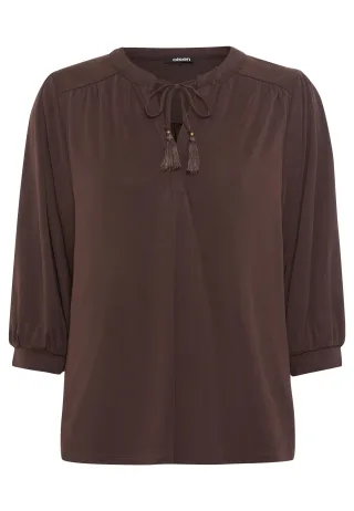 Olsen - T-Shirt Long Sleeves dark brown - Gr. - 38
