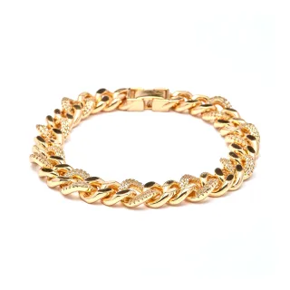Luxenter Armband aus Metalllegierung und funkelnden Zirkonia, veredelt mit 18 Karat Gelbgold – Imfure