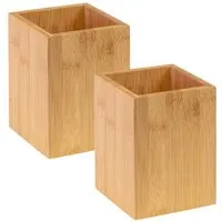 Thiru Besteckhalter Utensilienhalter aus Bambus - 10 x 10 x 13,5 cm, (2-tlg)