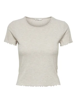 ONLY - ONLEMMA S/S SHORT TOP NOOS JRS Pumice Stone - Gr. - S
