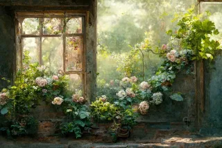 Leinwandbild ROMANTIK GARTEN