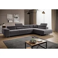 Muffo Ecksofa Wild Maxi mit Schlaffunktion inkl. Montage, L-form Couch mit Bettkasten XL, 6-fach verstellbare Kopfstützen