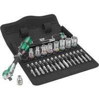 Wera Ratsche 8100 SA6 Zyklop Steckschlüsselsatz 1/4 28 tlg (Set), metrisch, Zyklop Speed Knarre, Feinzahnratsche, in Aufbewahrungsbox