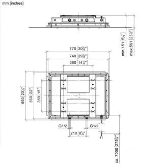 Dornbracht SERENITY SKY Unterputz-Deckeneinbaukasten 3577197090