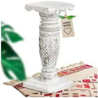 livasia Dekosäule Balinesische Säule aus Holz gemustert, handgefertigt, antik