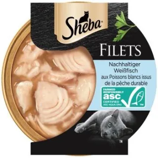 Sheba Filets Nassfutter Katze Weißfisch 16x60 g