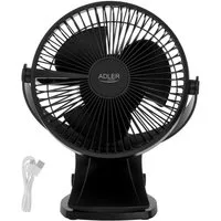 Adler Tischventilator AD 7342, ø15,5 cm, 3000 mAh mit 3 Geschwindigkeitsstufen