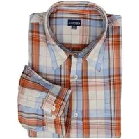Lucky Star Langarmhemd XXL Lucky Star Langarmhemd orange-hellblau kariert