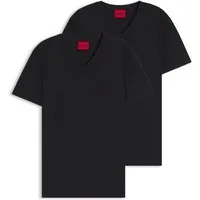 HUGO T-Shirt HUGO-V (Packung, 2er) V-Ausschnitt, Slim-Fit, HUGO Logo-Print