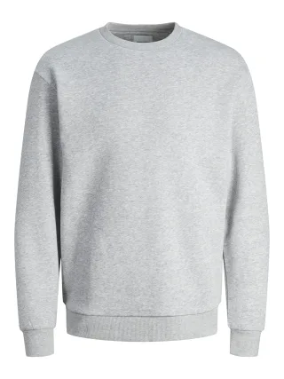 JACK&JONES - JJEBRADLEY SWEAT CREW NOOS Light Grey Melange - Gr. - XXL