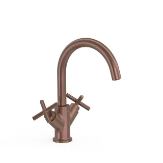 Tres 2 Griff Waschtischarmatur L Mit Griff G3/8" flexible Anschlussschläuche, 28320301VO 28320301VO