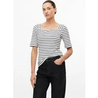 s.Oliver Kurzarmshirt T-Shirt Streifen-Shirt im Slim Fit mit Karree-Ausschnitt