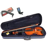 Leonardo Bowed Instruments Violine 4/4 Geige Komplett-Set Student LV-1044 mit Bogen, Harz, Stimmgerät
