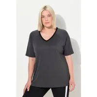 Ulla Popken T-Shirt Funktionsshirt schnelltrocknend V-Ausschnitt