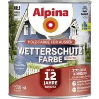 Alpina Wetterschutzfarbe Holzfarbe für außen deckend Friesenblau 750 ml