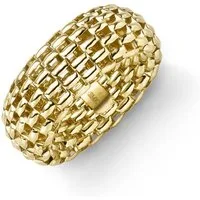 Schmuck Krone Goldring Ring elastisch aus 585 Gelbgold Breite 10mm, Gold 585