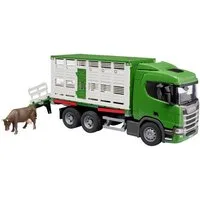 Bruder® Spielzeug-Landmaschine Scania Super 560R Tiertransp.LKW+Rind 03548