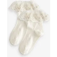 Next Kurzsocken Bridesmaid-Knöchelsocken mit Rüschen, 2er-Pack (2-Paar)