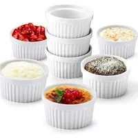 Dimono Dessertschale DIMONO Crème-Brûlée & Soufflé Förmchen – 8er Keramik Dessert Set, Keramik, (Schälchen mit 170 ml, 8-tlg), Schalen