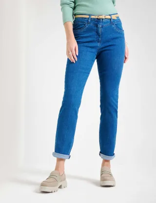 Raphaela by Brax Damen Five-Pocket-Hose Style LAURA NEW STONED, denim blau, Gr. 44K