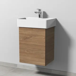 Sanipa 3way Waschtischunterbau zu Duravit Dura Square Waschtisch mit 1 Tür, Eiche-Kansas SM42459
