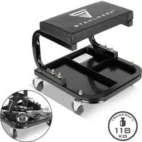 STAHLWERK Werkzeugwagen Mobiler Werkstatthocker 118 kg Werkstattsitz rollbarer Werkstattstuhl, (Set, Einzelartikel)