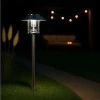 MeLiTec LED Solarleuchte SO26 - Prag, LED wechselbar, kaltweiß, aus Edelstahl, bis zu 8 Stunden Leuchtdauer