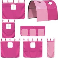 vidaXL Bett Vorhänge für Hochbett mit Tunnel Rosa Polyester