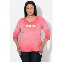 Ulla Popken T-Shirt Shirt Moin V-Ausschnitt 3/4-Arm
