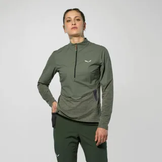 SALEWA - Pedroc Dry'ton Wind Half Zip Langarm Shirt Damen - Grün (Gr.44)