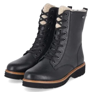 Remonte Schnürstiefeletten - Gr. 37 - Schwarz - Glattleder