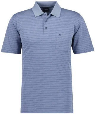 RAGMAN - Softknit-Polo fineliner türkisblau - Gr. - L