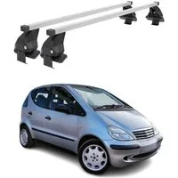 OMAC Dachträger Menabo Stahl Gepäckträger für Mercedes A Klasse W168 1997-2005 Grau (2-St), Wasserbeständig,Abnehmbar,Multifunktional,Leichtgewichtig