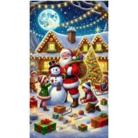 Rötting Design Malen nach Zahlen Diamond Painting Set 5D DIY Motiv weihnachtliche Geschenkeparty (Komplett-Set), Diamond Painting Vollbild, Lieferung enthält alle Utensilien