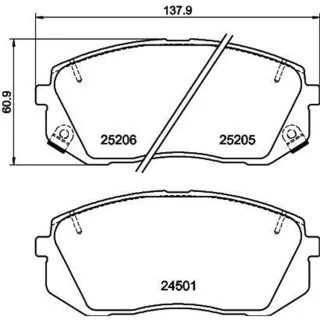 Hella Bremsbel?ge vorne Hyundai Kia 8DB355025-981