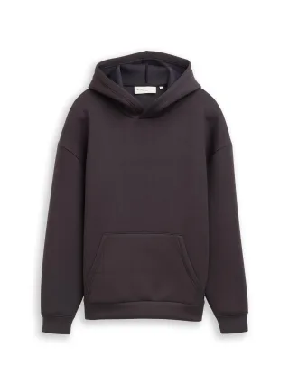 Denim Tom Tailor - Relaxed Fit Scuba Hoodie Sweatshirt coal grey - Gr. - XL