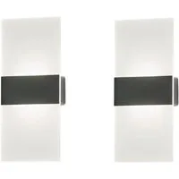 easy! BY FHL LED Wandleuchte, Dimmfunktion, LED fest integriert, Warmweiß, 2er SET kabellose Akku-Lampen Innen, USB aufladbar, Breite 9,5cm