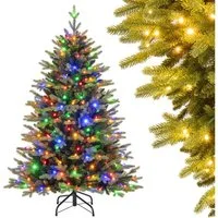 COSTWAY Künstlicher Weihnachtsbaum, 150cm, mehrfarbige LEDs, 11 Lichtmodi